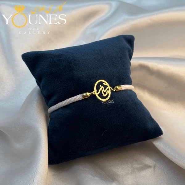 دستبند طلا لیزری مادر قاب بیضی